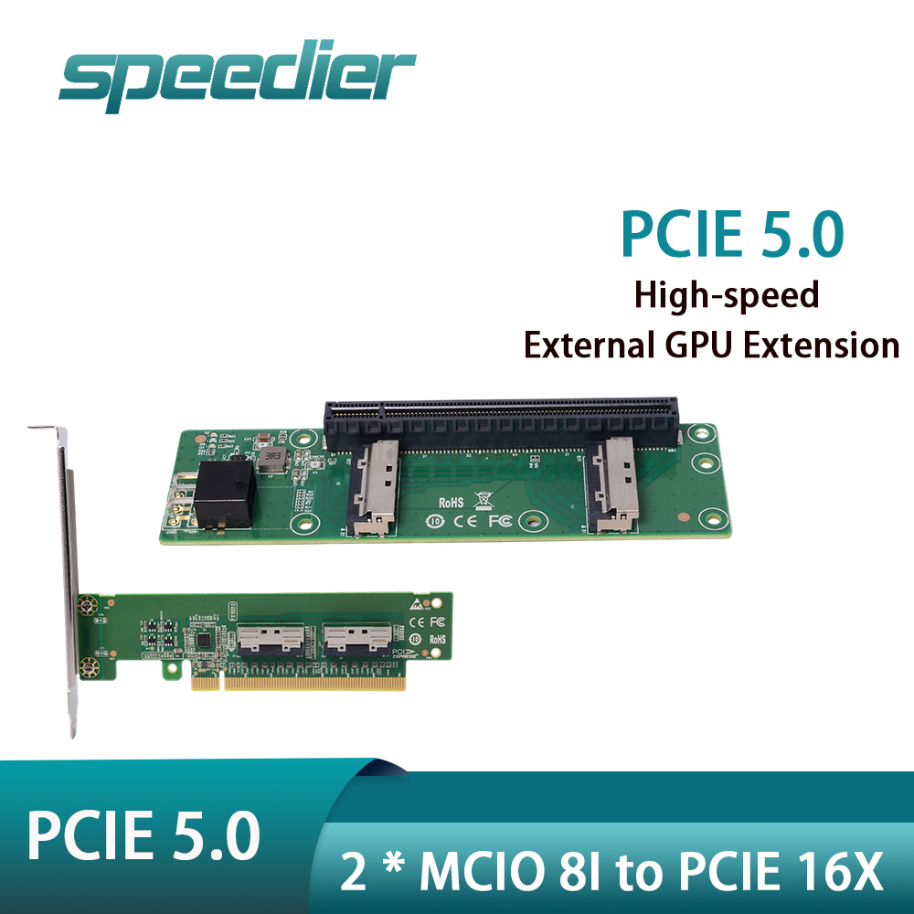 Speedier 2 x MCIO 8i zu PCIe 1 – Pcie 5.0 Gpu Riser Cable Bewertung und Preis