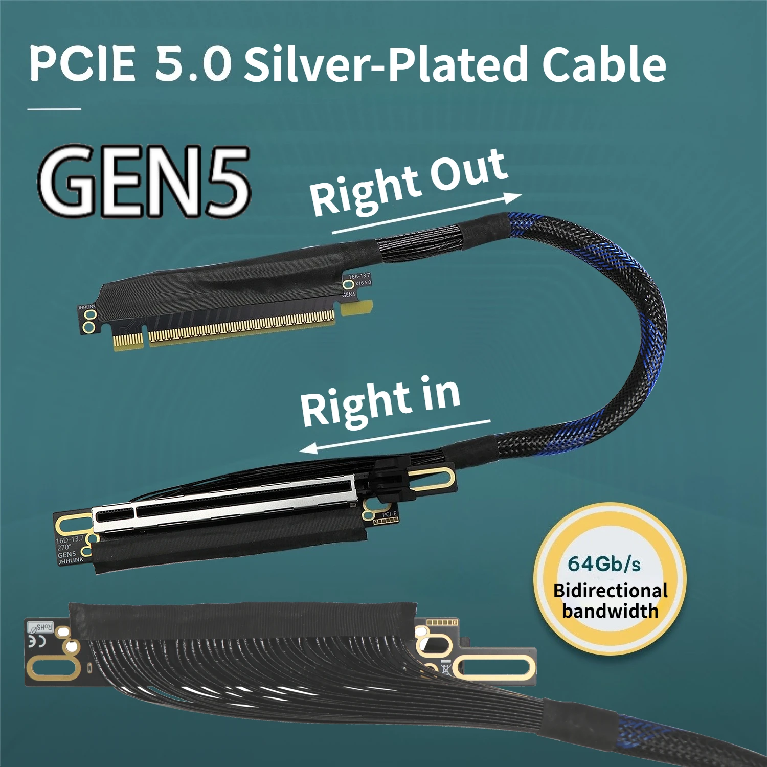 Rechtwinkliges, umkehrbares PC – Pcie 5.0 Gpu Riser Cable Bewertung und Preis