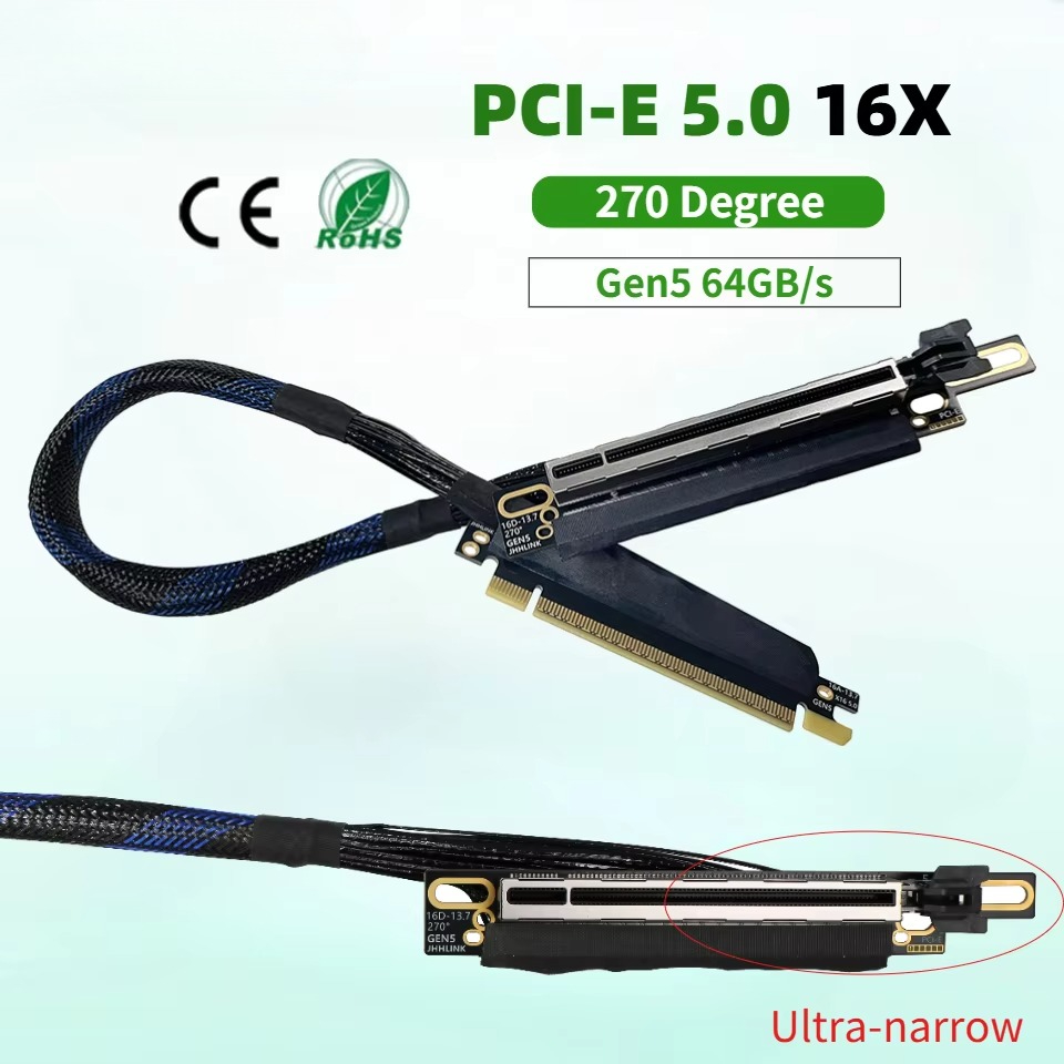 Rechtwinkliges, umkehrbares PC – Pcie 5.0 Gpu Riser Cable Bewertung und Preis